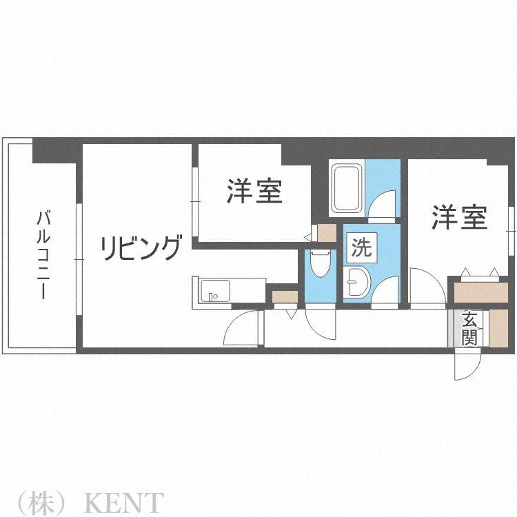 JP NOIE 円山表参道旧ルクレ円山表参道(2LDK/12階)の間取り写真