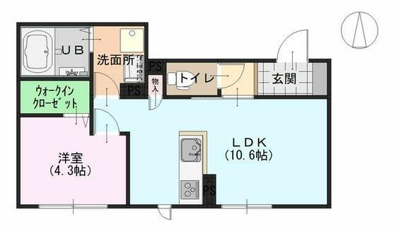 タイムズ(1LDK/1階)の間取り写真