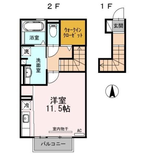 メゾン四日町(ワンルーム/2階)の間取り写真
