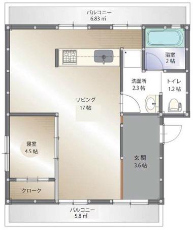 サントピア佐鳴台(1LDK/1階)の間取り写真