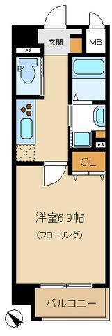 リヴィエール横濱(1K/5階)の間取り写真
