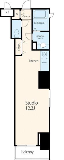 VORT銀座RESIDENCE(ワンルーム/6階)の間取り写真