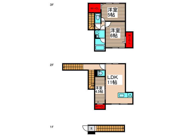 セレスティア竹の塚(3LDK/2階)の間取り写真