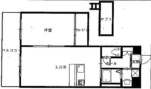 プラノ長田町(1LDK/4階)の間取り写真