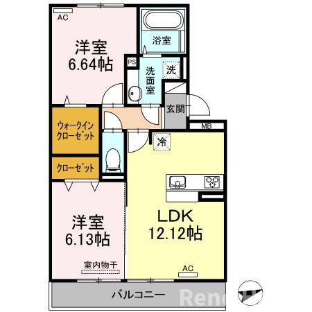 KS・I(2LDK/2階)の間取り写真