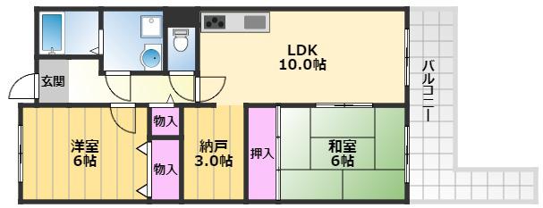 パレエトワール(2SLDK/5階)の間取り写真
