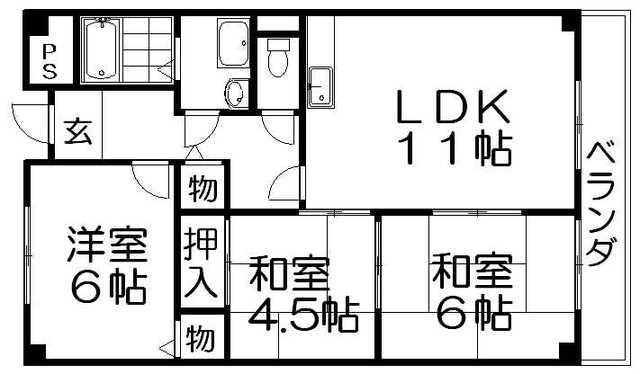 ソレイユ神田(3LDK/1階)の間取り写真