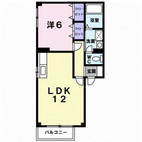 ラフィーネ510(1LDK/1階)の間取り写真