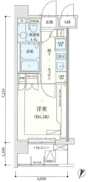 リヴシティ横濱弘明寺(1K/2階)の間取り写真