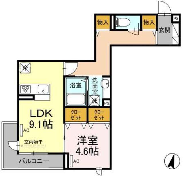 エクセリア上鷺宮II(1LDK/3階)の間取り写真