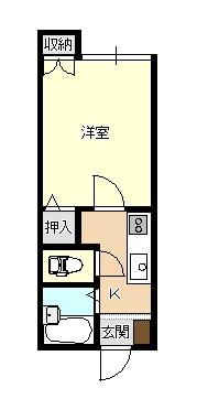 ライブリー木島(1K/2階)の間取り写真