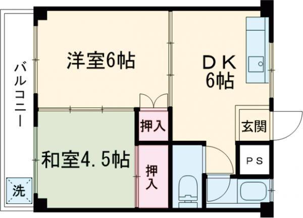 コーポ西村I(2DK/3階)の間取り写真