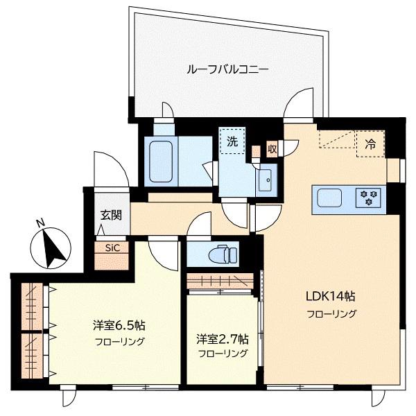 イプセ中目黒(2LDK/4階)の間取り写真