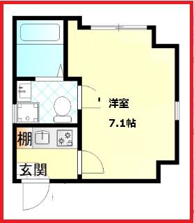 クレール堀切(1K/1階)の間取り写真