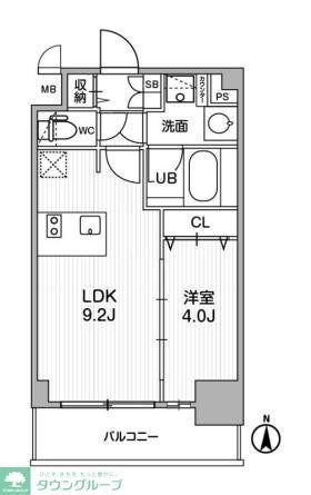 ディームス東陽町II(1LDK/9階)の間取り写真