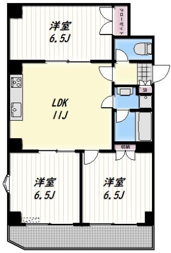 コートハイム横浜(3LDK/5階)の間取り写真