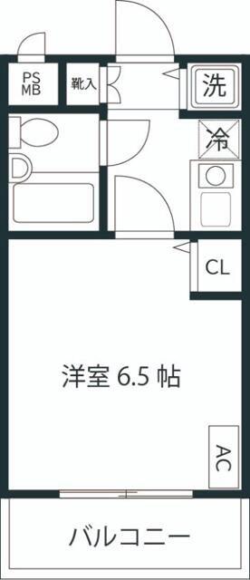 ワコーレ海老名(1K/4階)の間取り写真