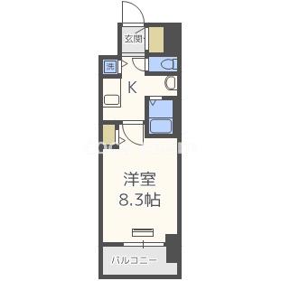 ララプレイスOSAKAウエストPRIME(1K/14階)の間取り写真