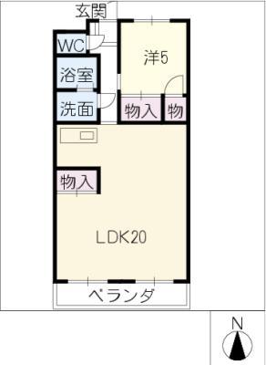 BLUMEN HAUS I(1LDK/4階)の間取り写真