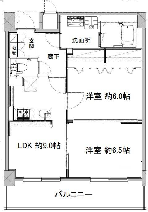 LA CASA 清水谷(2LDK/4階)の間取り写真