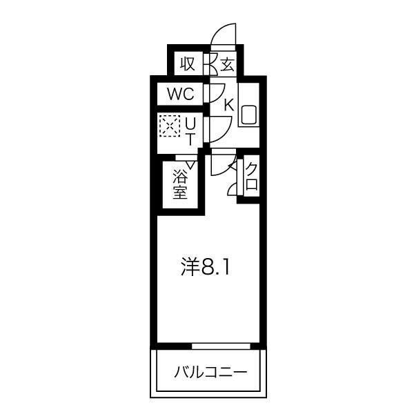 エスリード新栄グラティア(1K/13階)の間取り写真