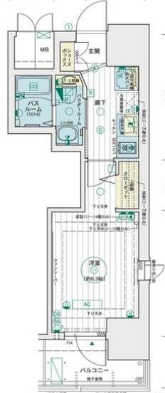 エステムコート名古屋千種グレイス(1K/3階)の間取り写真
