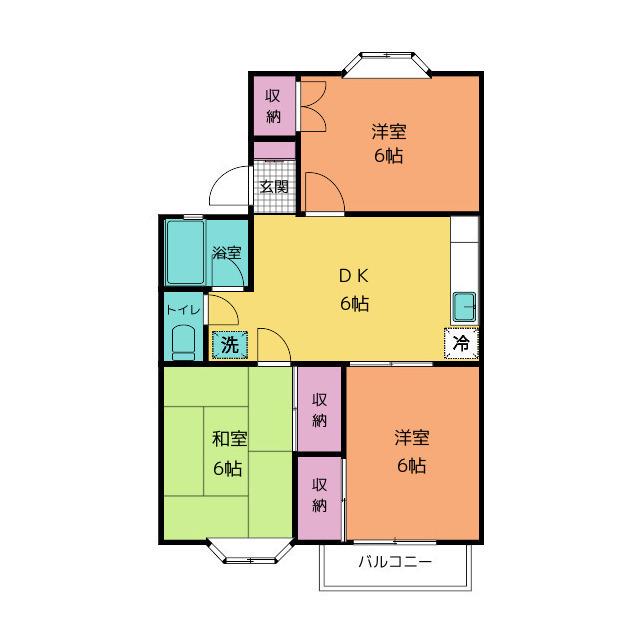 サンローズ石井(3DK/2階)の間取り写真