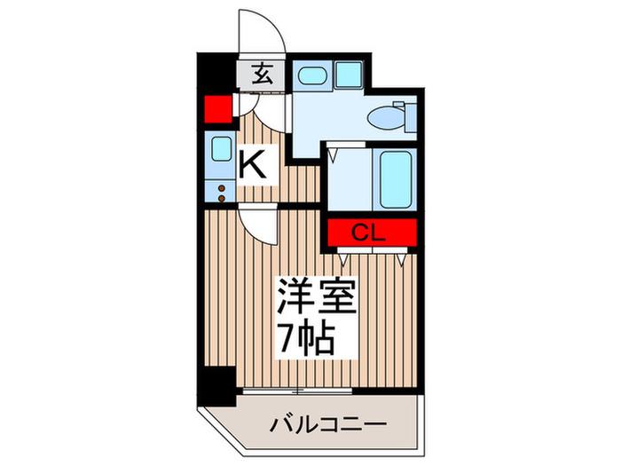 コンフォリア・リヴ戸田公園(1K/2階)の間取り写真
