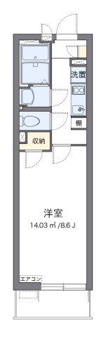 クレイノMIIWA(1K/1階)の間取り写真