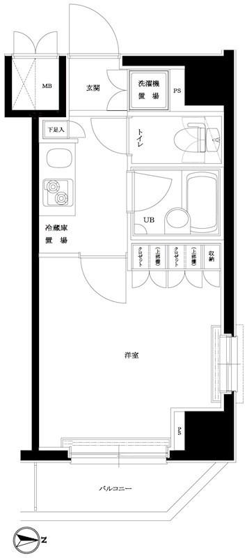 ルーブル川崎伍番館(1K/8階)の間取り写真