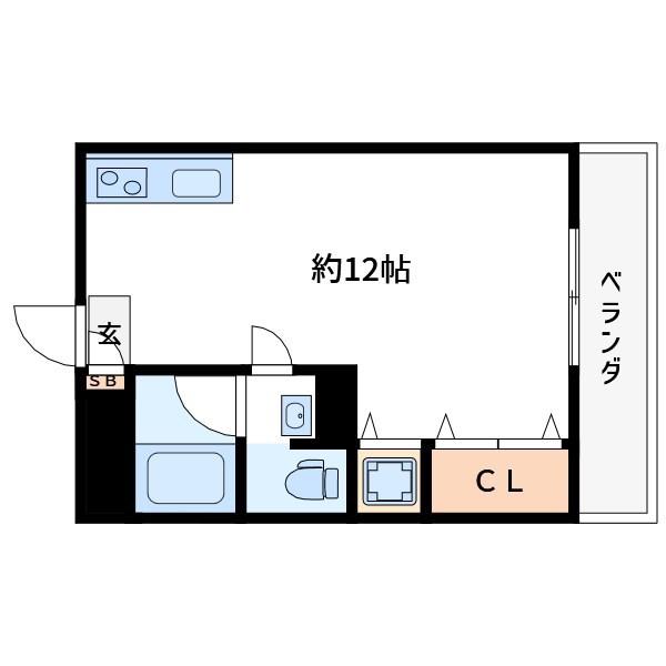 ロイヤルヒルズ(ワンルーム/3階)の間取り写真