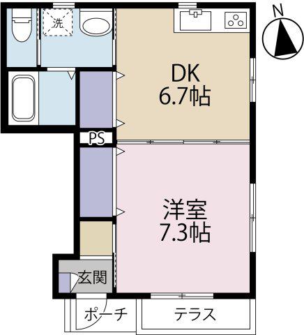 MAISON AKIKO(1DK/1階)の間取り写真