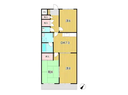 ヴァンヴェールK(3DK/2階)の間取り写真