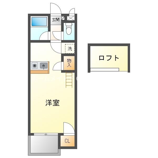 セザンヌ飯村 A(ワンルーム/2階)の間取り写真
