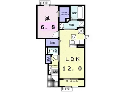 ブライト スクエアIII(1LDK/1階)の間取り写真