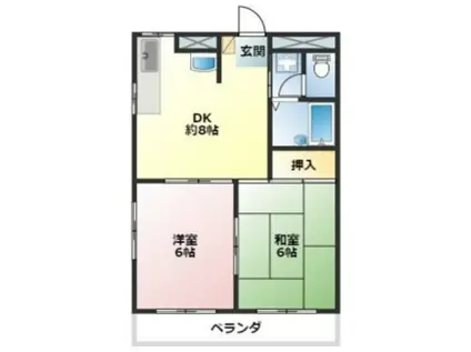 トキワ第2マンション(2DK/2階)の間取り写真