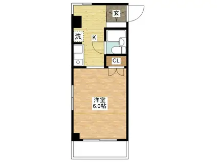 シティハウス中園(1K/3階)の間取り写真