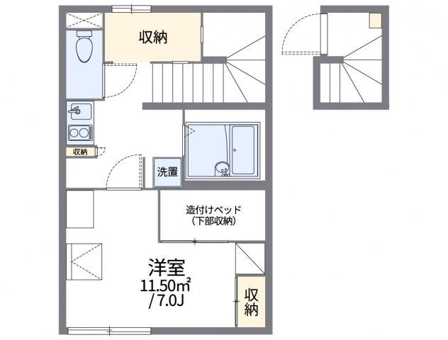 レオパレスラ スリーズ(1K/2階)の間取り写真