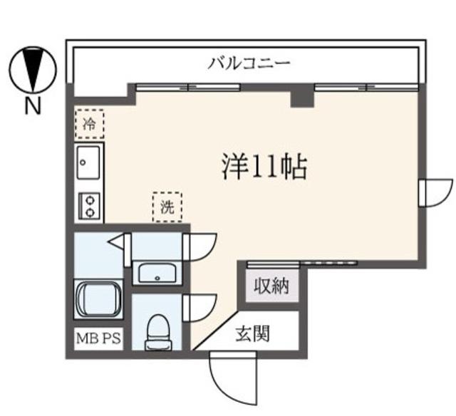 アビタシオン上條(ワンルーム/2階)の間取り写真