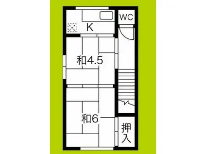 千本北2丁目水野アパート(2K/2階)の間取り写真