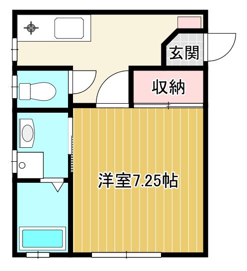 エスコート38(1K/2階)の間取り写真