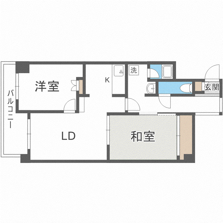 アクア西町(2LDK/4階)の間取り写真
