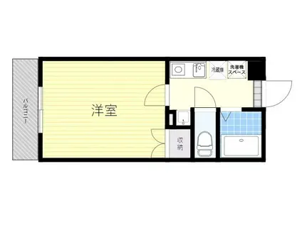 ウォーカーヒル(1K/1階)の間取り写真