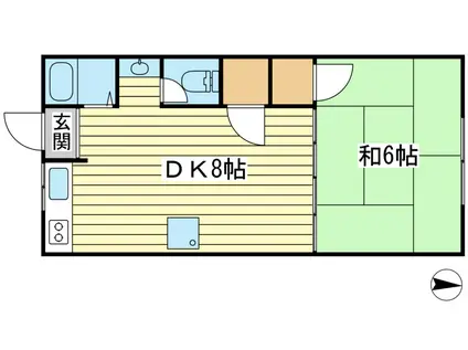 メゾン大町(1DK/1階)の間取り写真