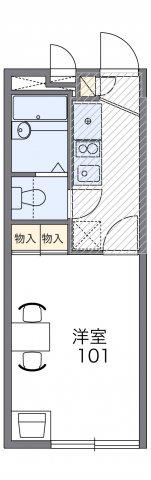 ポラリス草加(1K/1階)の間取り写真