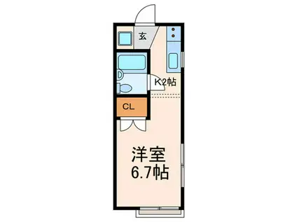アネックス上野毛(ワンルーム/1階)の間取り写真