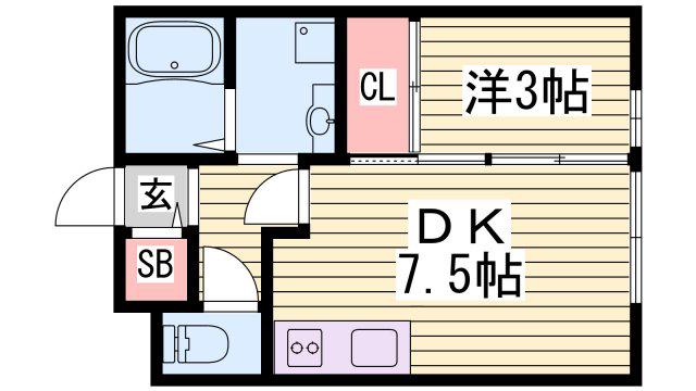 アバンセM(1DK/1階)の間取り写真