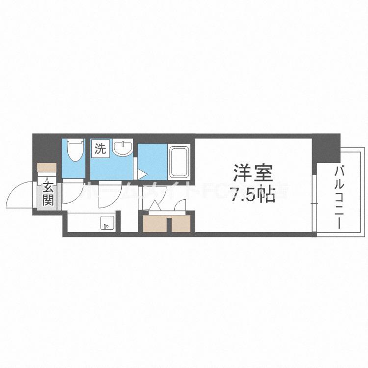 S-RESIDENCE福島GRANDE(1K/2階)の間取り写真