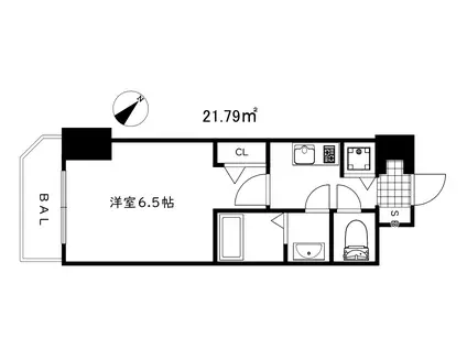 スワンズシティ神戸ウエスト(1K/12階)の間取り写真