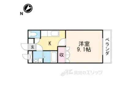 ピア・BELL(1K/1階)の間取り写真